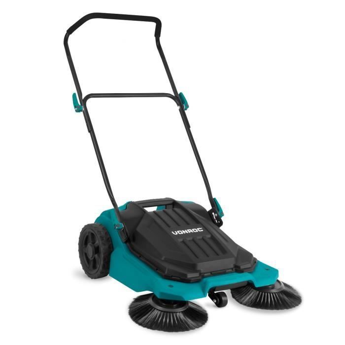 Balayeuse à Gazon VEVOR 99L - Largeur 53,5cm - Brosse Rotative Réglable - Sac Collecteur Amovible - Pour Feuilles Et Débris