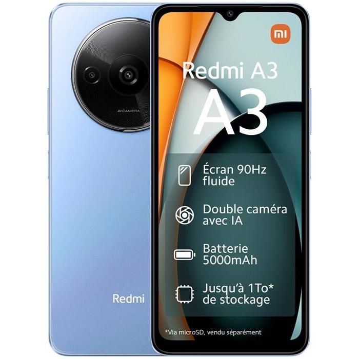 XIAOMI Smartphone Redmi A3 4/128 Bleu XIAOMI Smartphone Redmi A3 4/128 Bleu