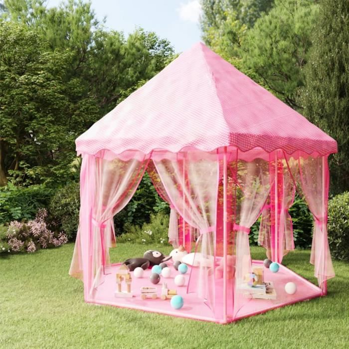 Tente De Jeu Enfant Château Princesse Disney - Forme Hexagonale - Rose - 135cm X 140cm - Jeux - Jouets