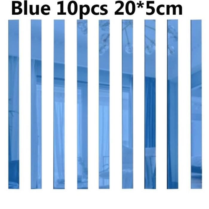 10 Autocollants Muraux Miroir Mosaïque - Bande Longue Pour Décoration Simple Et élégante