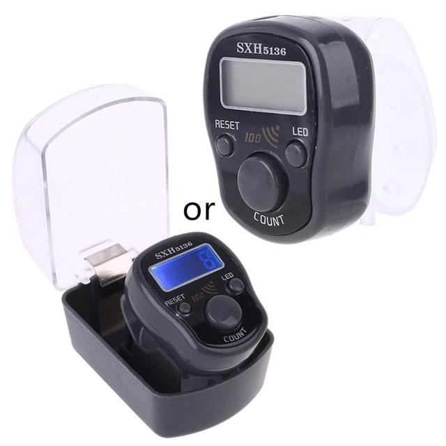 Compteur Digital à Doigt - Écran LCD - Compte Jusqu'à 99999 - Portable & Réglable - Pour Inventaire, événements, écoles