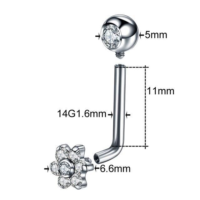 Piercing Industriel En Titane Pavé De Zirconiums Blancs