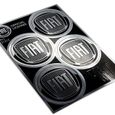 Autocollants Fiat Officiel, 4 Logo Noir, Diamètre 48 mm-1