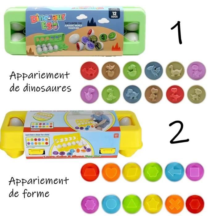 12 Oeufs Assortis Montessori Sensoriel Bébé Jouets Oeufs De Pâques Poulet  Couleurs Formes Trieur Apprentissage Jouet Éducatif Pour Enfants Cadeaux