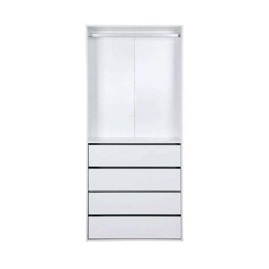 sweeek - Module Dressing avec 4 tiroirs et 1 penderie Noyer. Panneaux stratifiés
