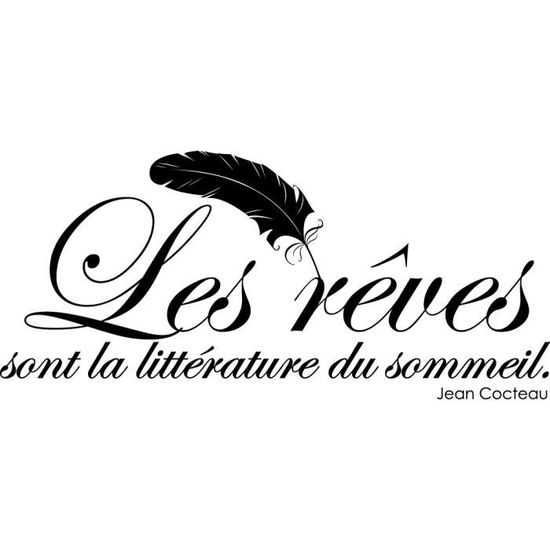 Stickers Citation Jean Cocteau Ref T Mk1063 Chocolat 57x126 Cm Cdiscount Maison