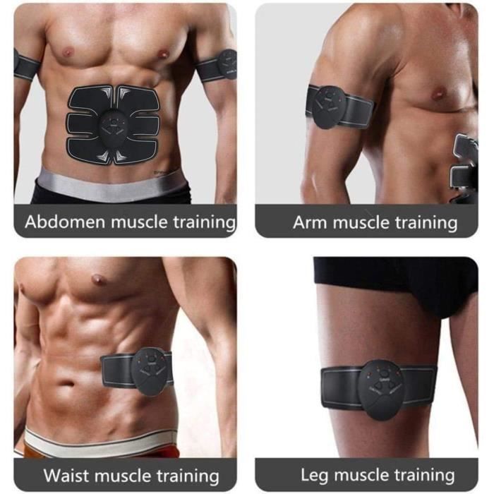 Ceinture Electrostimulation Musculaire EMS – 6 Modes, 10 Intensités, Rechargeable, Pour Abdos, Bras, Cuisses