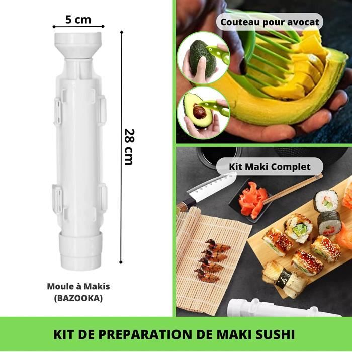 Kit Sushi Complet - Appareil à Sushis et Makis - Kit De Fabrication de sushi  et maki + E-Book Recette Japonaise offerte - 12 Pi A18 - Cdiscount Maison