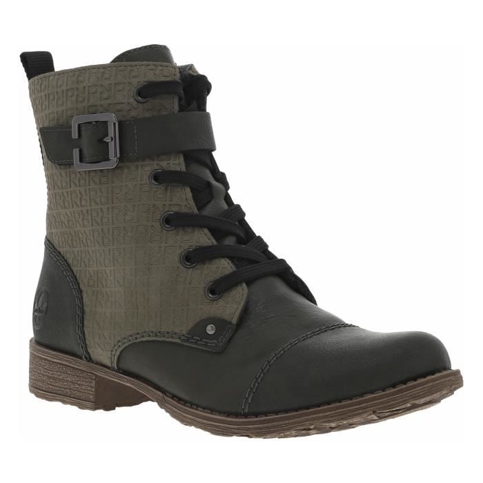Boots fourr es Rieker femme kaki Hauteur de tige moyenne Talon