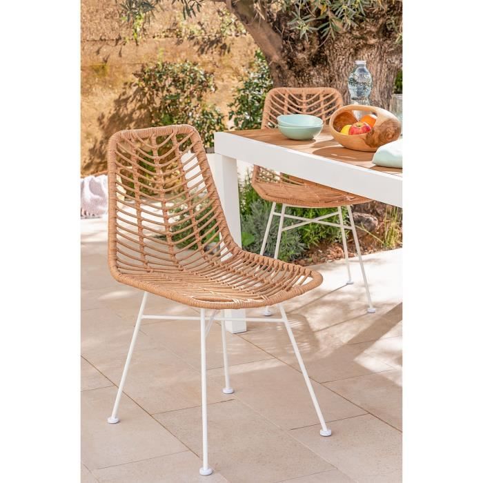 SKLUM Chaise de Jardin en Rotin Synth tique Gouda Naturel NATUREL
