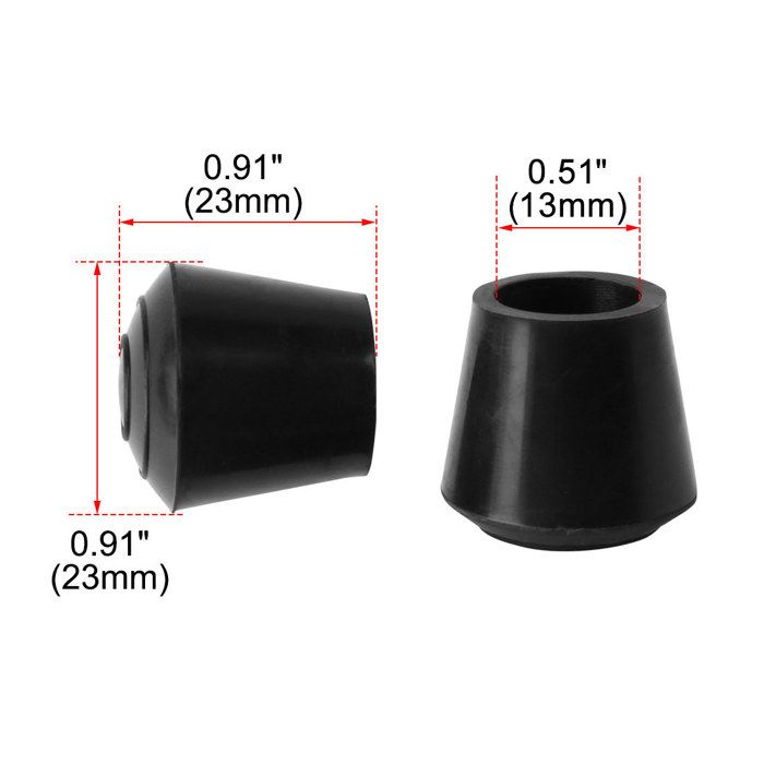 Sourcing Map Lot De 8 Embouts En Caoutchouc Vinyle Pour Filetages Et Vis, 39 Mm, Noir