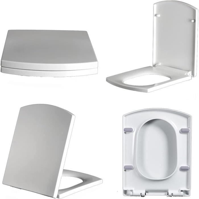 Si ges De Toilette Carr Abattant Wc Avec Frein De Chute Blanc