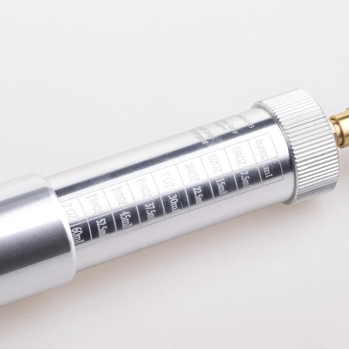 Injecteur de Carburant Liquide R134A, Seringue d'Huile/Teinture 2Oz, Recharge de Climatiseur de Voiture, Injecteur d'Huile 1/4 Pouces