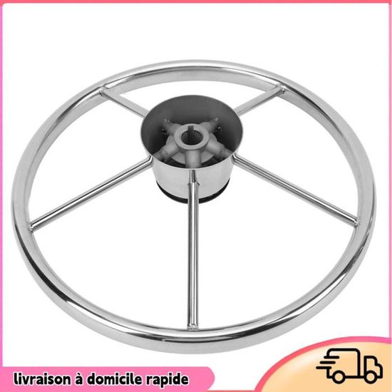 Volant Bateau 5 Rayons 25° - Acier Inoxydable Marine 11'