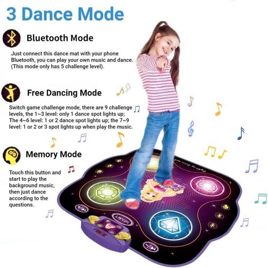 Tapis de danse électronique pour enfants 3-12 ans Garçons Filles Créer Chansons