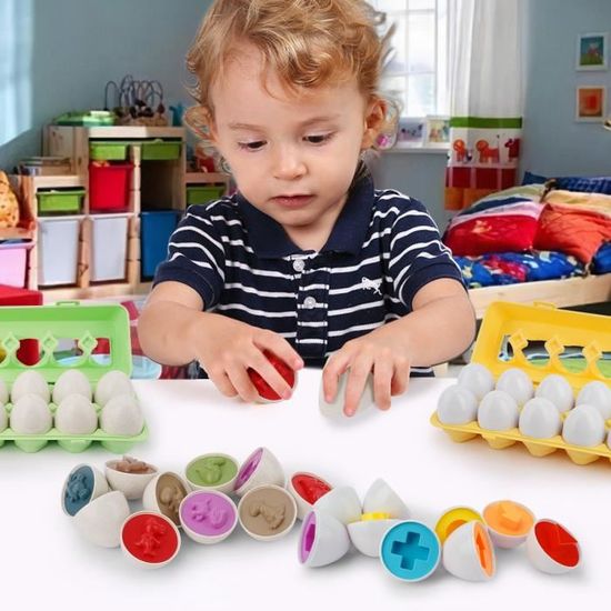 12 Oeufs Assortis Montessori Sensoriel Bébé Jouets Oeufs De Pâques Poulet  Couleurs Formes Trieur Apprentissage Jouet Éducatif Pour Enfants Cadeaux