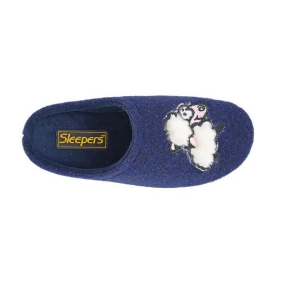 Chaussons Mules SUZIE Sleepers Mouton Femme Bleu marine