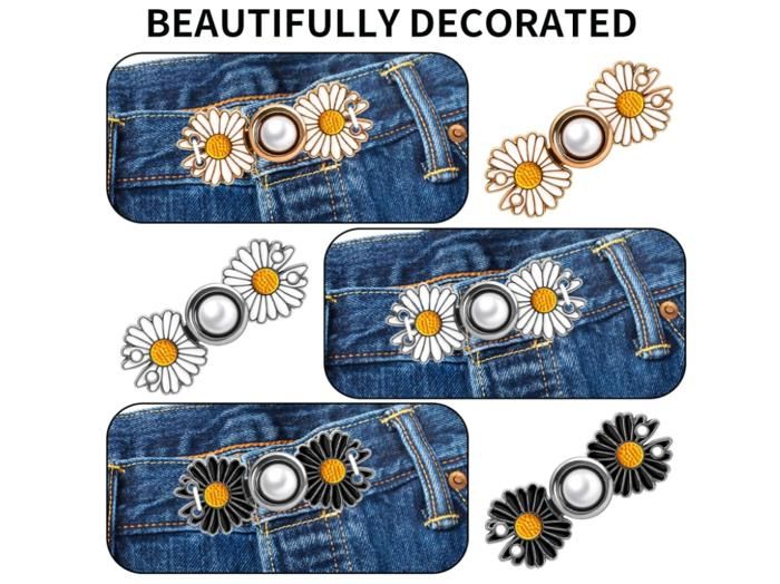 8 Pièces Boutons Pour Jeans,Resserre Pantalon,Bouton Jean