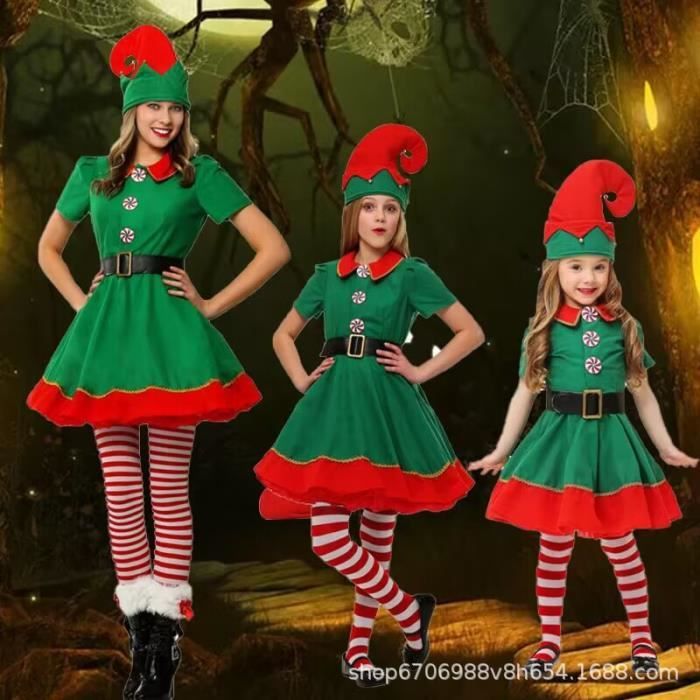 Costume D'elfe De Noël Adulte Complet - Veste Verte, Pantalon Jaune, Chapeau, Couvre-chaussures - Taille S à 2XL - 3