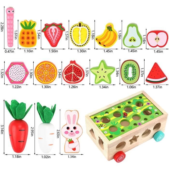 Uping - Jeu Montessori 2 En 1 - Pêche Magnétique Et Tri D'abeilles - Bois - 3 Ans Et Plus - Cadeau éducatif