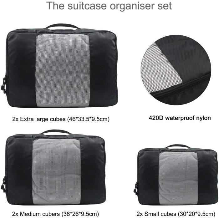 Organisateur Valise, Lot de 11 sac Rangement Valise Organisateur de Voyage,  Imperméable Packing Cubes, Organiseurs de Bagage, Pochette Rangement Valise  pour Les Vêtements, Chaussures et Cosmétiques : : Mode