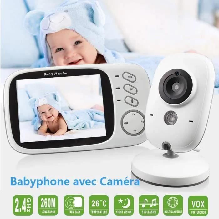 GHB Bébé Moniteur Babyphone Vidéo 3.2 Inches LCD Couleur Caméra Bébé  Surveillance 2.4 GHz Communication Bidirectionnelle Vision Noct - Cdiscount  Puériculture & Eveil bébé