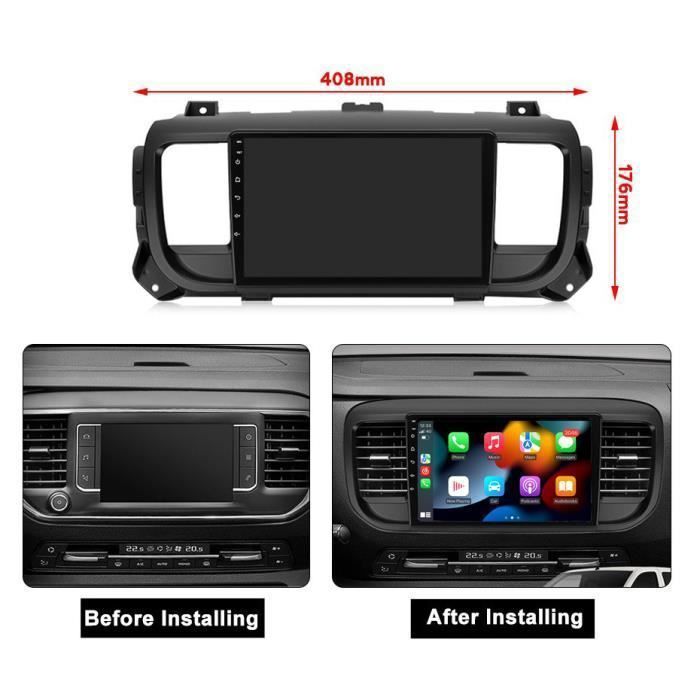 Autoradio GPS Bluetooth pour Citroen Jumpy 2016-2021 CarPlay Android Auto  Radio Stéréo Navigation Écran Tactile