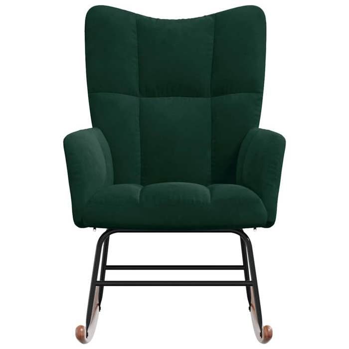 Chaise De Relaxation Velours Vert Foncé - Siège Détente Pivotant, Hauteur Réglable - Pour Salon, Bureau