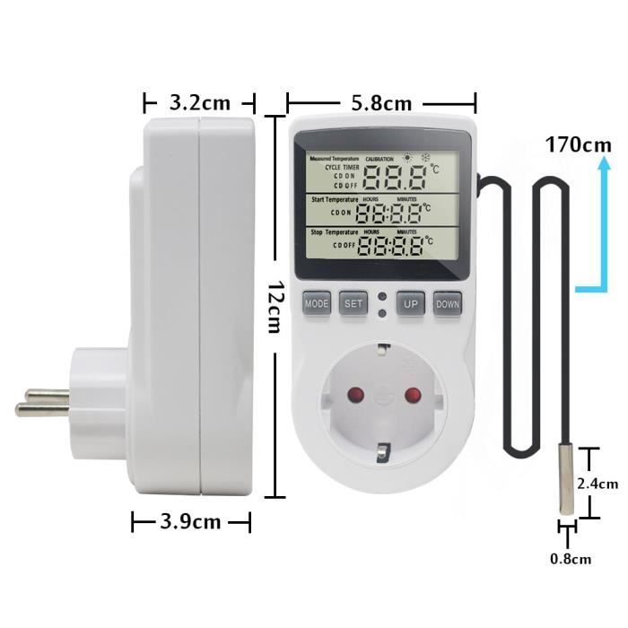 110V avec prise Thermostat numérique -50 ~ 110C Commutateur de
