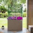 Jardinière en polyrotin avec treillis crème 146 x 83 x 30,5 cm Set de 3 pots de fleurs pour jardin maison balcon-3