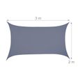 Voile d'ombrage rectangulaire RELAXDAYS - Balcony sail - Gris - 160 g/m² - Waterproof-3