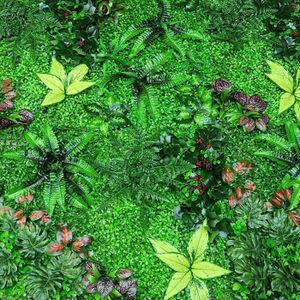 Panneau Mural Plantes Artificielles Vertes 50x50 Cm - Gazon Synthétique Brise-vue - Décoration Intérieur/extérieur Balcon Terrasse - Facile à Nettoyer