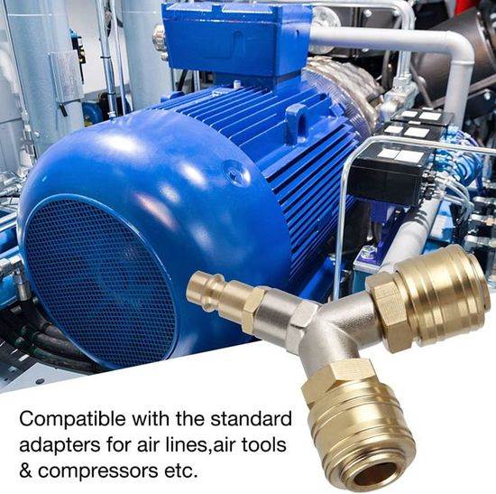 Distributeur D'air Comprimé 2 Voies En Laiton - Raccord 1/4 Pouce - Pour Compresseur Et Outils Pneumatiques