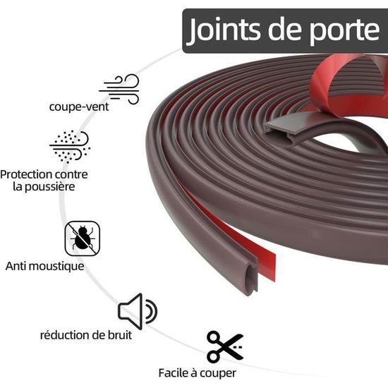 Joint En Caoutchouc Marron 10 M – Pour Porte Et Fenêtre, Isolation Phonique Et Thermique
