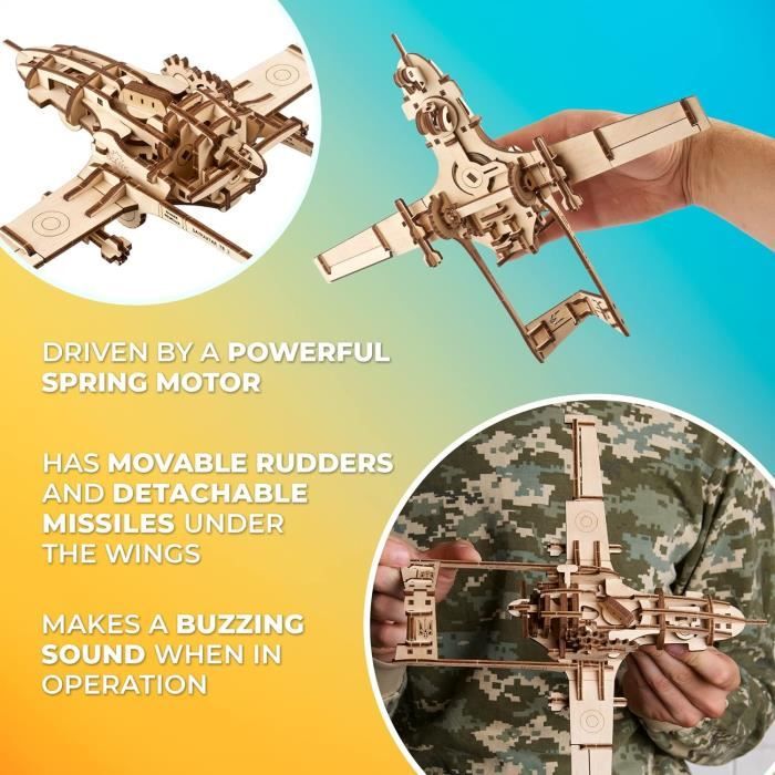 Maquette Avion En Bois USA Wizard Ultralite – Envergure 30 Cm – Fabrication Philippines