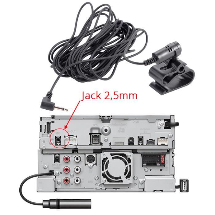Microphone Jack 2.5mm Pour Autoradio - Compatible Sony, Pioneer, JVC, Alpine Bluetooth