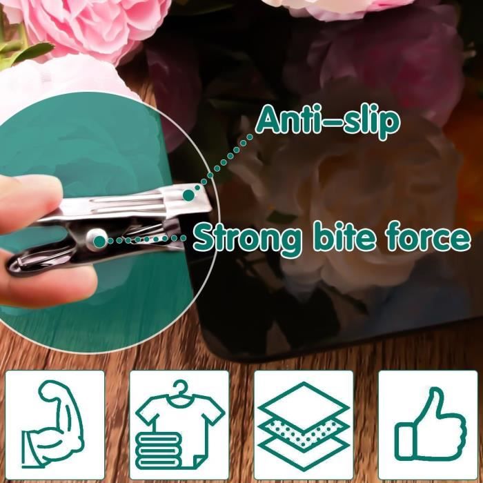 Lot De 12 Pinces Crocodiles En Métal - Antidérapantes - Pour Rideau De Douche Rideaux Vêtements Collations | Leroy Merlin