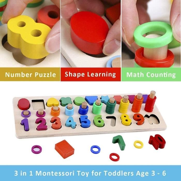 Jouet Montessori Mathématiques Enfant 3+ Jeux Éducatif Puzzles en