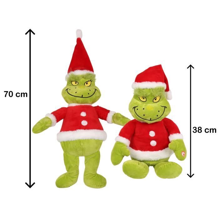 Grinch Grande peluche/mascotte de Noël, lumineuse, 50 cm