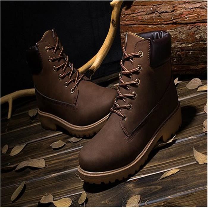 Bottine Femme AFJ JEEP Jaune Cuir Nouvelle mode 2017 Desert Boots etudiant bottes d outillage Jaune Cdiscount