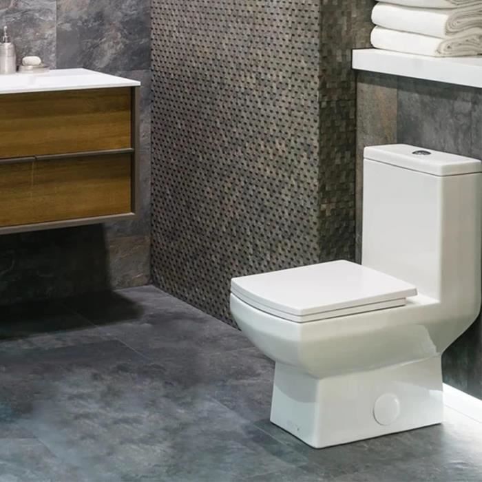 Sieges De Toilette Carre Abattant Wc Avec Frein De Chute Blanc Couvercle De Toilettes A Degagement Rapide Lunette Wc Et Cdiscount Bricolage