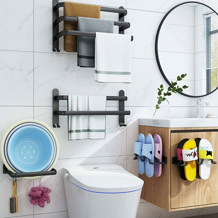 Porte Serviette Salle De Bain, Porte Serviettes Adhésif Ou Perçage