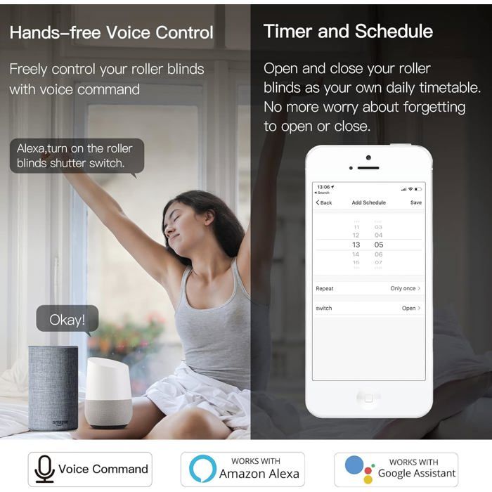 Interrupteur Volet Roulant Connecté MOES Compatible Alexa Google Home — free download