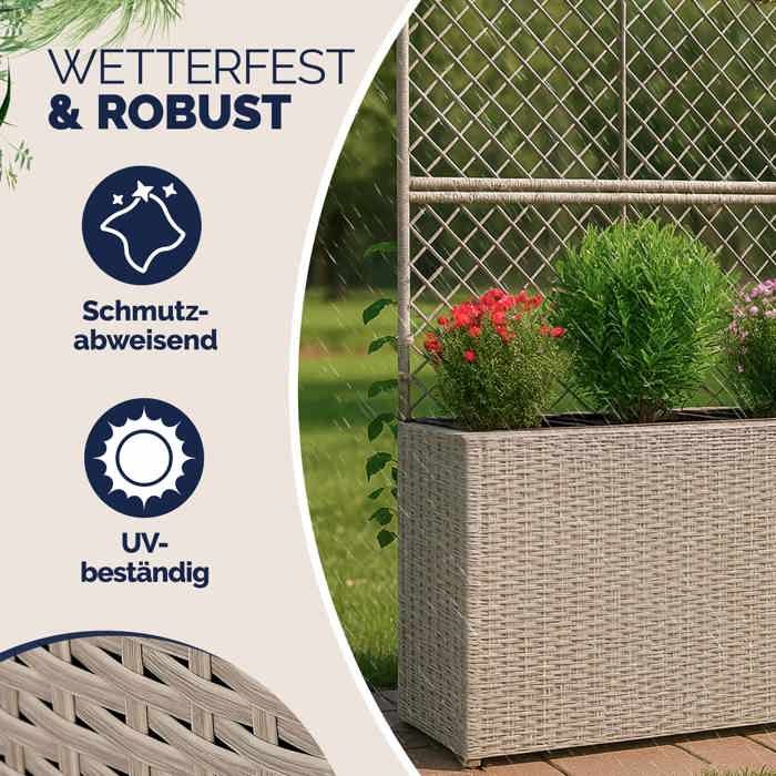 Jardinière Ethica CASARIA 80x36x36cm 80L - Bac à Fleurs Recyclé Résistant UV - Balcon, Terrasse, Jardin