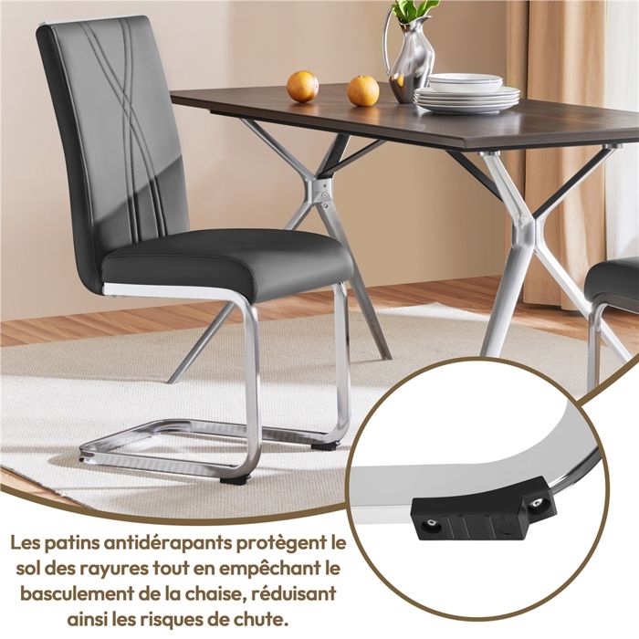 Chaise De Salle à Manger Yaheetech – Marron – Coussin Assise Rembourré
