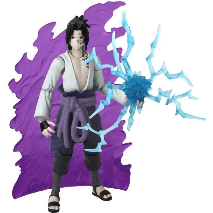 SILVERLIT - Figurine Naruto à Construire 12 Cm, Articulée, Avec Socle - 2 Personnages Au Choix : Naruto Ou Sasuke, Accessoires Inclus - 54039