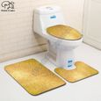 Abattant Wc,Doré métal couleur unie motif 3D imprimé salle de bain piédestal tapis couvercle toilette couverture bain - Type 4-0