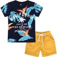 Ensemble de vêtements pour bébés garçons T-shirt doux Tops + Shorts Tenues d'été-0