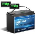 UBETER LiFePO4 100 Ah Mini batterie au lithium 12 V 100 A BMS LiFePO4 avec plus de 4 000 cycles et 10 ans-0
