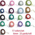 15 mm ou 25 mm 5 M Longueur de coupe Satin Bord Sheer mousseline ruban de 10 mm